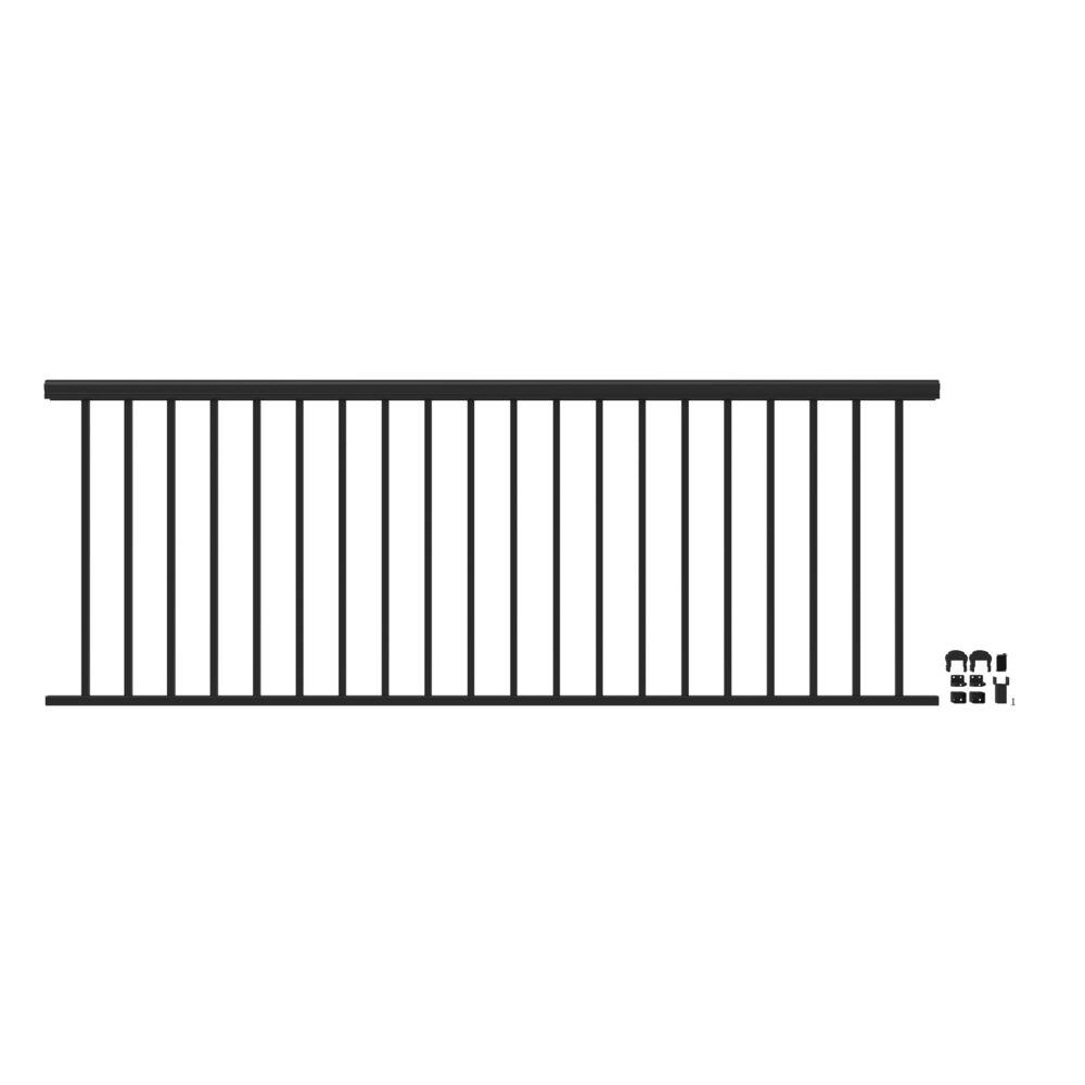 Barrette Outdoor Living VersaRail Cambridge 8 ft. x 36 in. Matte Black Aluminum Decorative Rail Level Kit