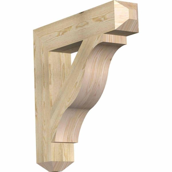Ekena Millwork 6 in. x 32 in. x 32 in. Douglas Fir Funston Craftsman Rough Sawn Bracket