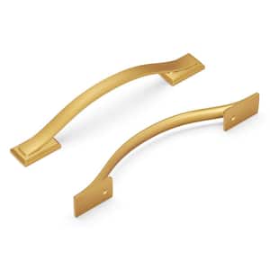 Dover 5-1/16 in. (128 mm) Center-to-Center Brushed Golden Brass Cabinet Pull (10-Pack)