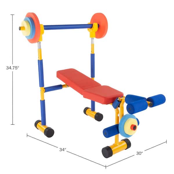 Hey! Play! Toy Weight Bench Workout Equipment Set for Beginner