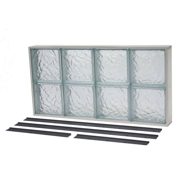 TAFCO WINDOWS 35.375 in. x 11.875 in. NailUp2 Ice Pattern Solid Glass Block Window