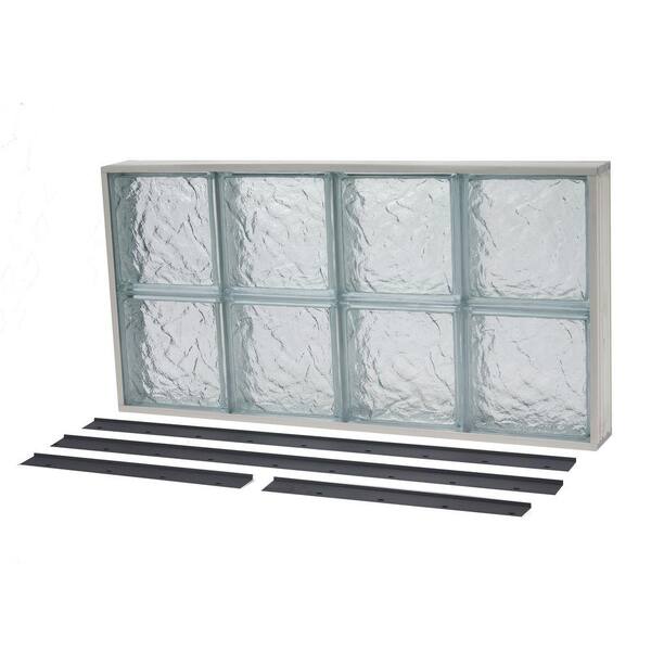 TAFCO WINDOWS 45.125 in. x 13.875 in. NailUp2 Ice Pattern Solid Glass Block Window