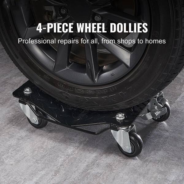 Wheel Dolly, 6000 lbs. Car Moving Dolly, Wheel Dolly Car Tire Stake Set of 4 Pieces, Heavy-duty Car Tire Dolly Cart