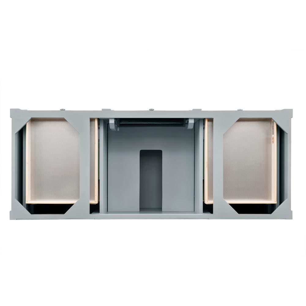Urban Gray 60" Solid Wood Single Vanity Base with Backsplash