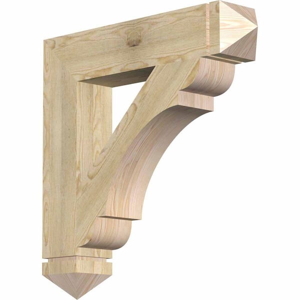 Ekena Millwork 6 in. x 36 in. x 36 in. Douglas Fir Olympic Arts and Crafts Rough Sawn Bracket