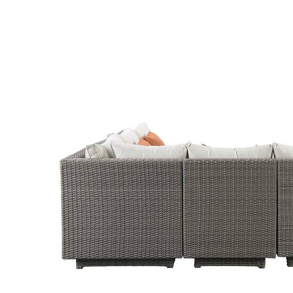 Acme Furniture Salena 33 in. Armless 4-Piece Fabric L-Shaped
