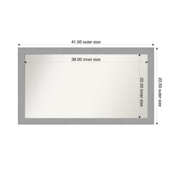 Amanti Art Brushed Nickel 41.5 in. x 23.5 in. Custom Non-Beveled Recycled Polystyrene Framed Bathroom Vanity Wall Mirror