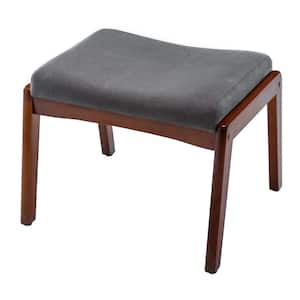 Designs4Comfort Natalie Espresso/Dark Gray Fabric Accent Ottoman Stool