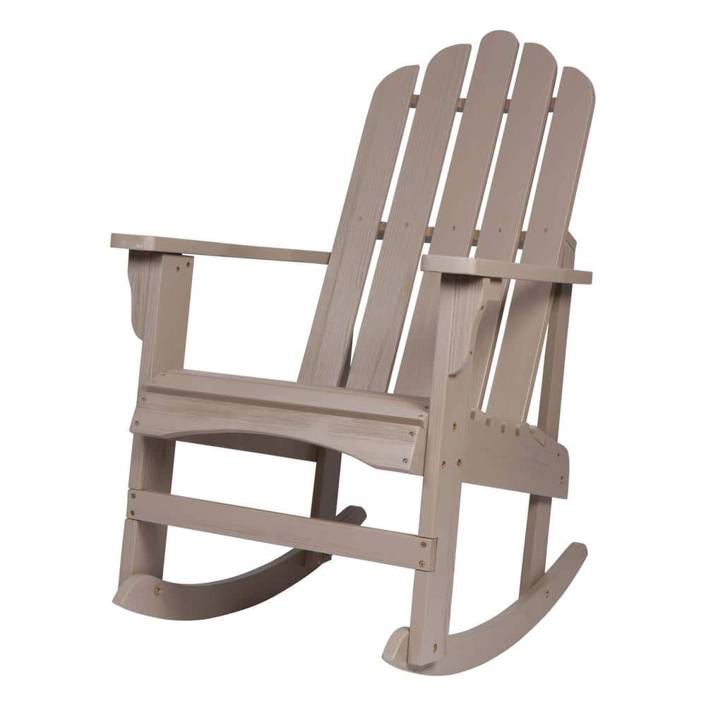 Gray Cedar Wood Adirondack Porch Rocker with Arms