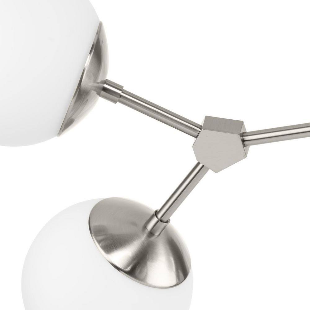 Haas Brushed Nickel 6-Light Chandelier with Opal Glass Globes