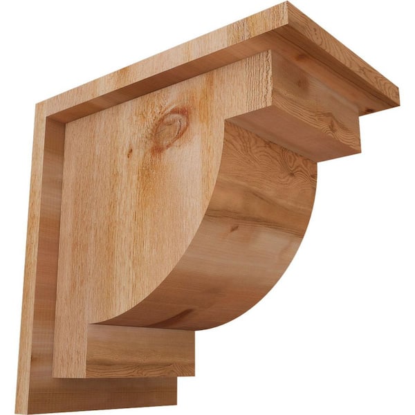 Ekena Millwork 8 in. x 12 in. x 12 in. Western Red Cedar Alpine Rough Sawn Corbel with Backplate