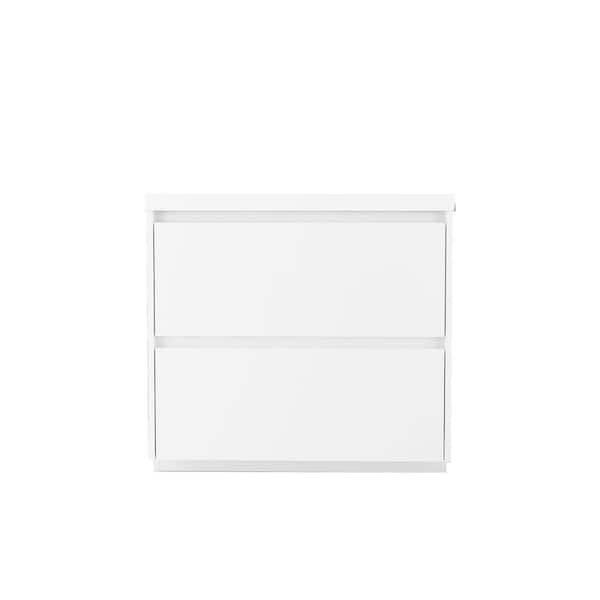 Boosicavelly 36 in. W x 20 in. D x 34 in. H Single Sink Freestanding Bath Vanity in White with White Resin Top