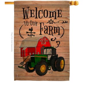 28 in. x 40 in. Welcome to Our Farm Country Living House Flag Double-Sided Decorative Vertical Flags