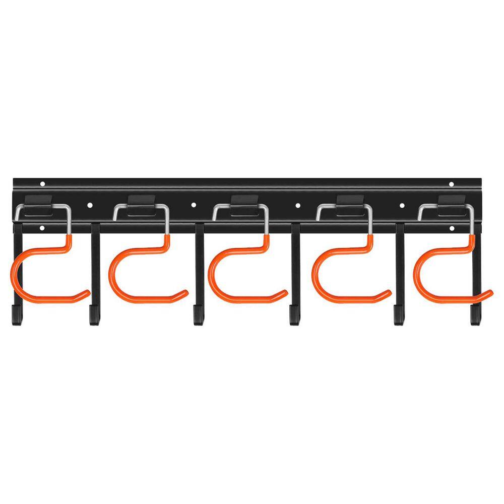 2-Pack 17 in. Black All Metal Heavy Duty Wall Rack with 8 Screws and 8 ...