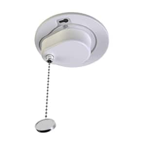 5 in. 7.5-Watt White Pull Chain LED Lampholder with Adjustable CCT 2700K, 3000K, 5000K