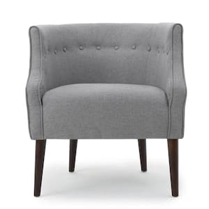 Brandi Button Back Gray Fabric Club Chair