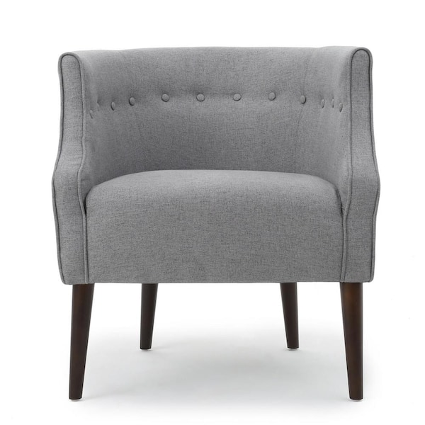 Noble House Brandi Button Back Gray Fabric Club Chair