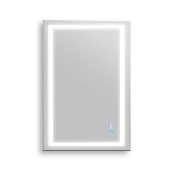 Edvivi 36 in. W x 24 in. H Frameless Rectangular LED Light Bathroom ...