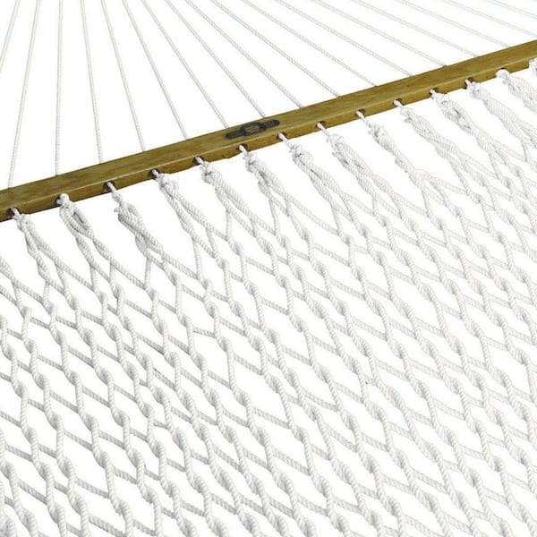 Pawleys Island 13 ft. Deluxe Polyester Patio Rope Hammock in White