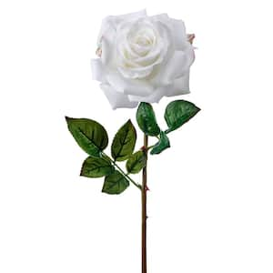 27 in. White Artificial Garden Rose