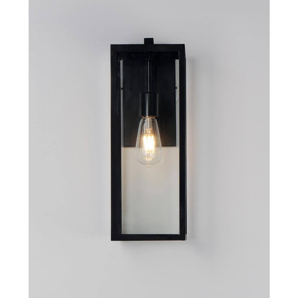 Dark Bronze Dimmable Outdoor Wall Sconce with Clear Glass