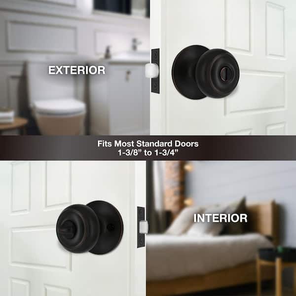 Defiant Hartford Aged Bronze Bed/Bath Door Knob (10-Pack