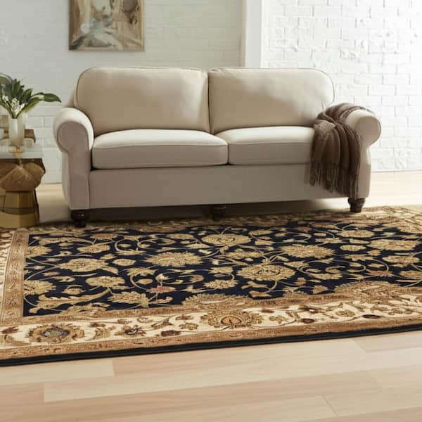 Black 5 x 8 ft. Tufted Oriental Rectangle Indoor Area Rug