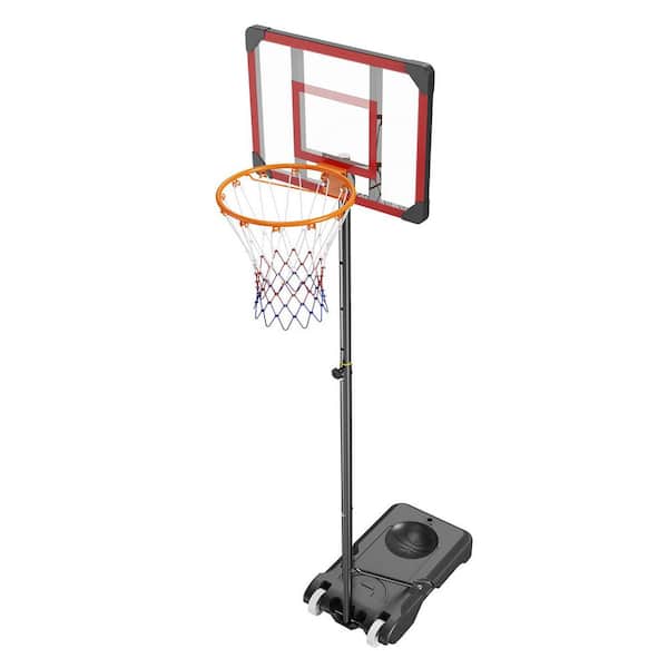 Basketball Hoop, 5-7 ft. Adjustable Height Portable Backboard System, 28 in. Basketball Hoop & Goal, Kids & Adults