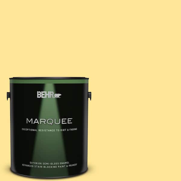 BEHR MARQUEE 1 gal. #390B-4 Chilled Lemonade Semi-Gloss Enamel Exterior Paint & Primer