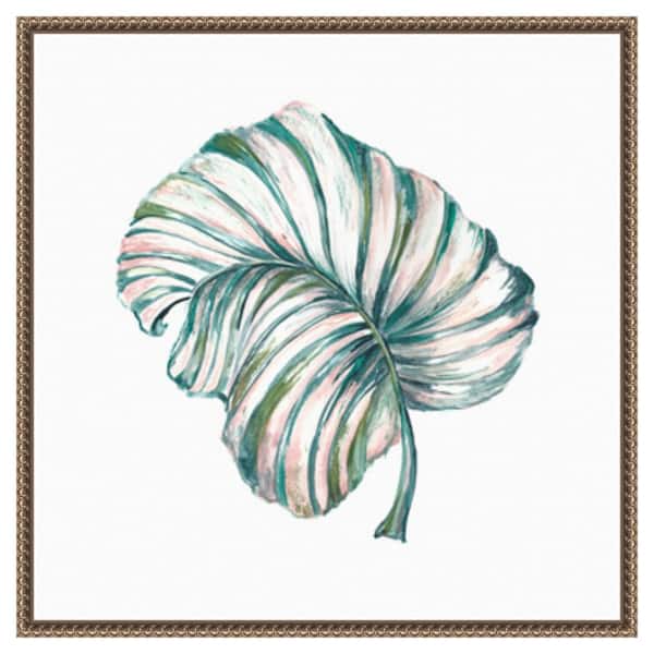 Amanti Art Island Leaf III by Tre Sorelle Studios 22 in. W x 22 in. H Canvas Float Frame in Bronze