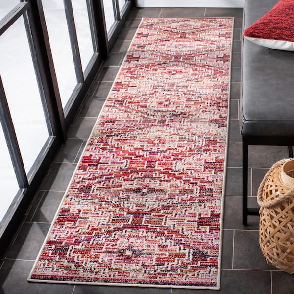 Montage Rust/Ivory 2 ft. x 10 ft. Tribal Ikat Indoor/Outdoor Runner Rug