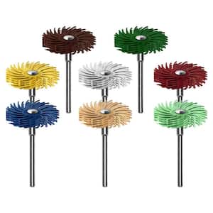 Sunburst 1 in. TC 4-PLY Radial Bristle Discs - Rotary Cleaning and Polishing Tool - Assortment (A/O) 8/kit