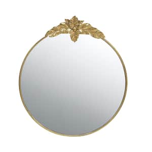 36 in. W x 36 in. H Small Round Metal Iron Framed Wall Bathroom Vanity Mirror in Gold for Living Room