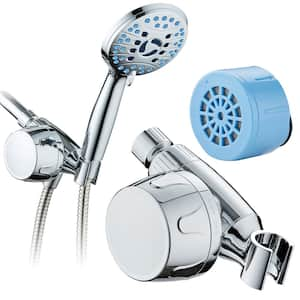 Shower Water Filter with KDF Filtration, On Off Filtration Modes, Instant Cartridge Reload in Chrome Finish