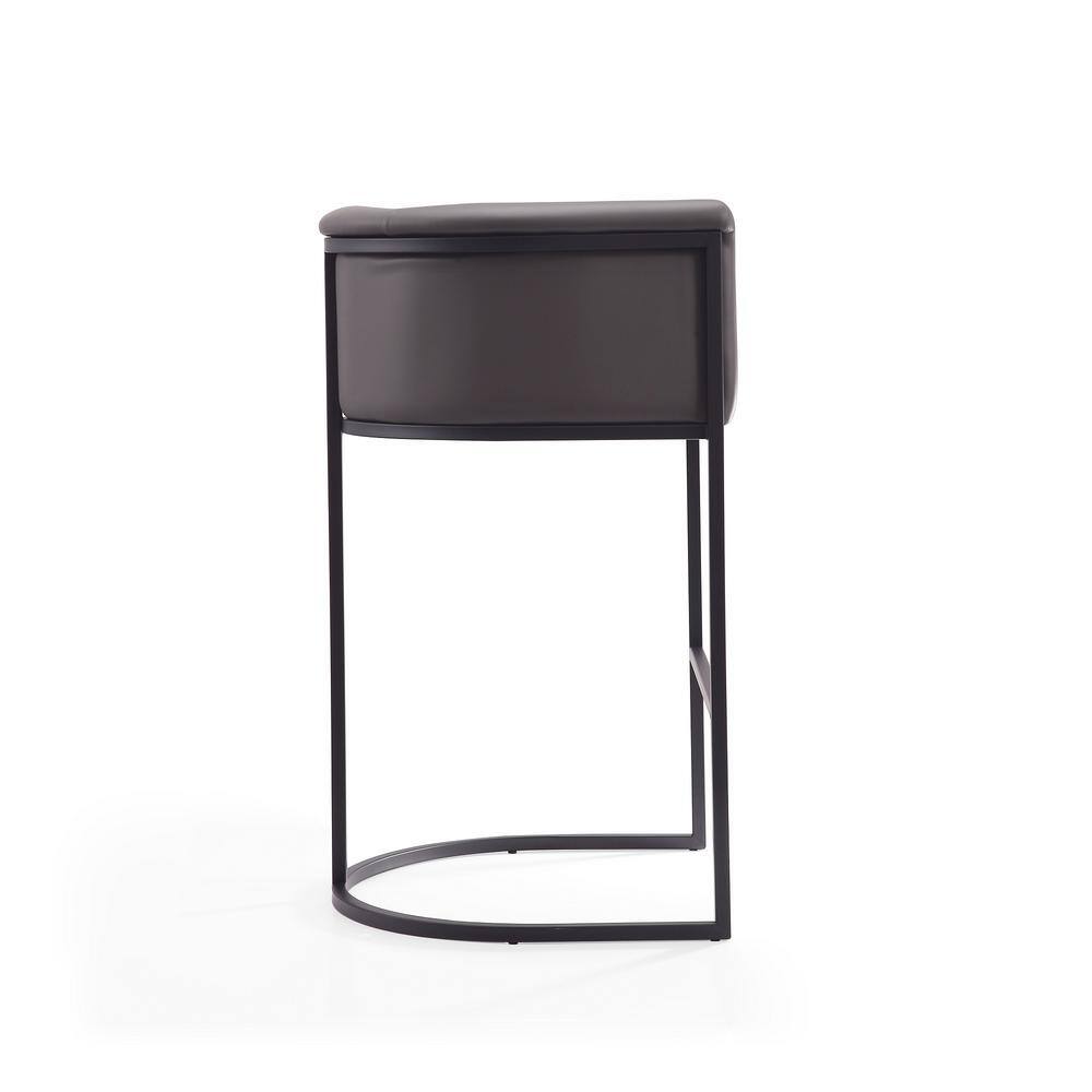 Cosmopolitan Pebble and Black Metal Midcentury Barstool, Set of 2