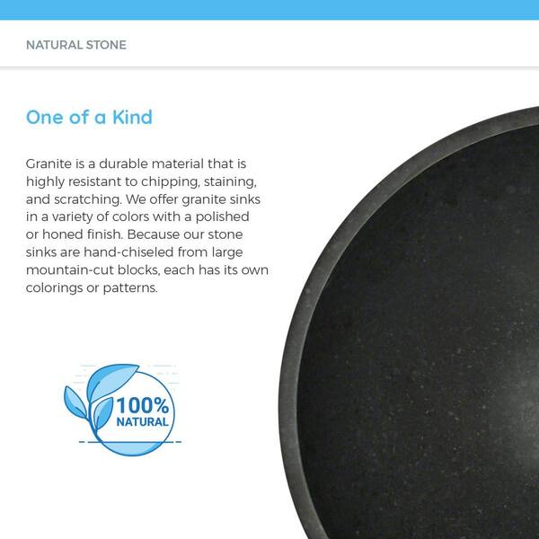 Mr Direct Stone Vessel Sink In Honed Basalt Black Granite 862 The Home Depot