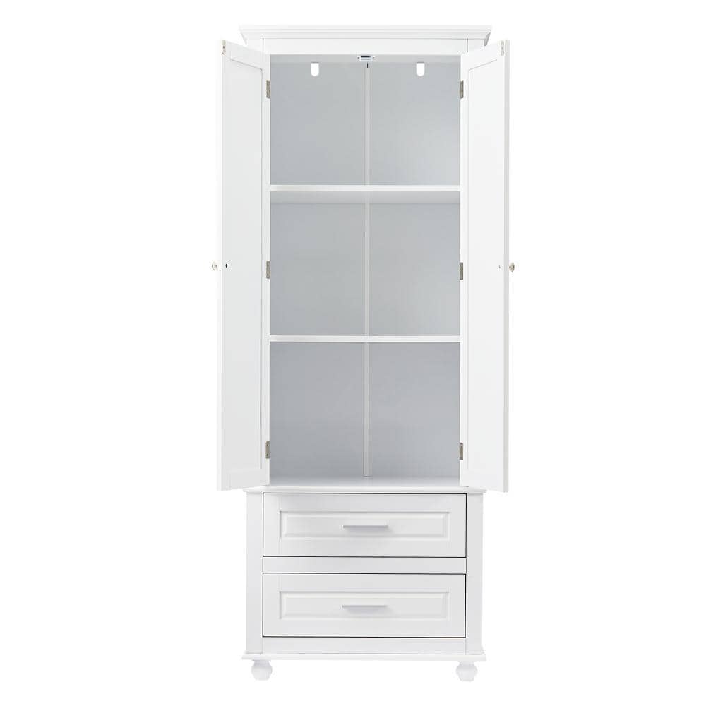Torsi 24 in. W x 15.7 in. D x 62.5 in. H White Double Door Storage Linen Cabinet with Drawers and Adjustable Shelves price history on PriceWatchPro