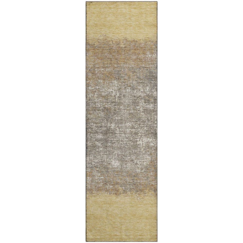Mayfield Premium Machine Washable Abstract AMF2214 Gold 2 ft. x 7 ft. Runner Rug price history on PriceWatchPro