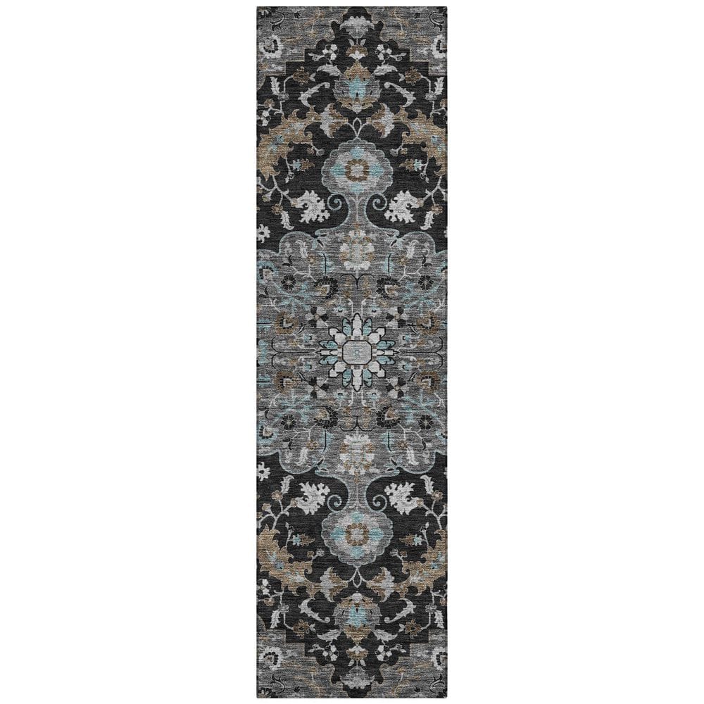 Chantille Machine Washable Indoor/Outdoor Abstract ACN2564 Black 2 ft. x 7 ft. Runner Rug price history on PriceWatchPro
