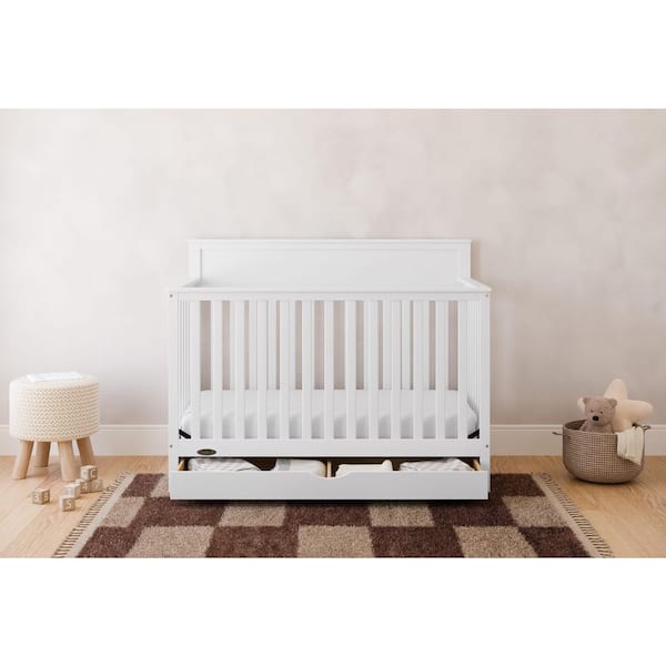 Shiloh White 5-in-1 Convertible Crib with Drawer