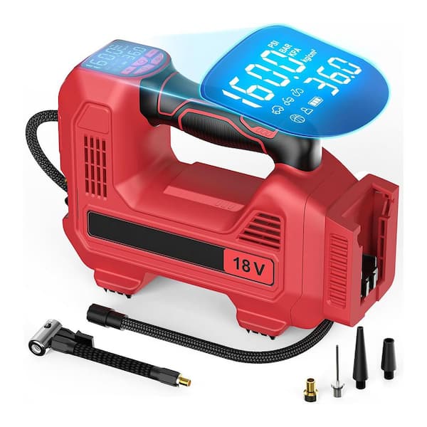 Cordless 160 PSI Portable Electric Air Compressor Portable for 18V Battery with Digital Pressure Gauge and Flashlight