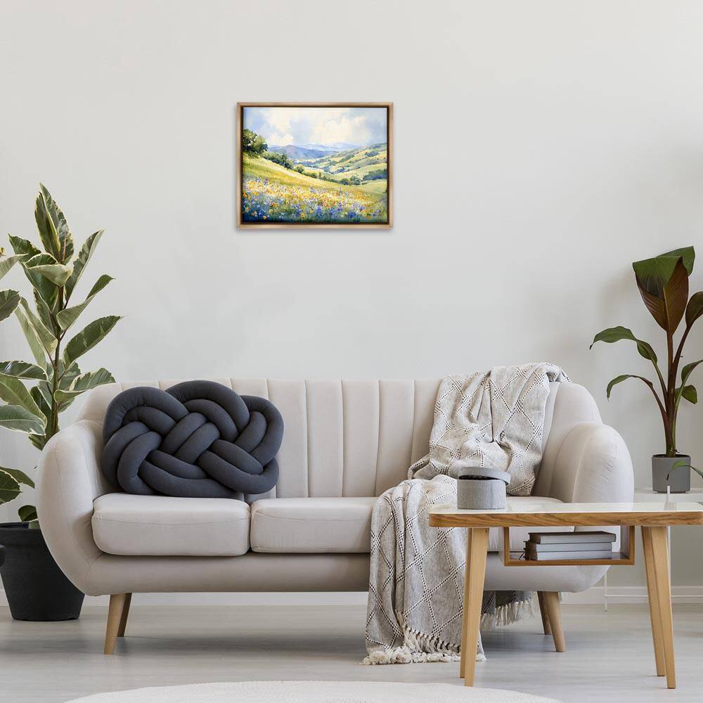 Spring Meadow with Distant Mountain by Franklyn Gregory Brown Floater Frame Nature Graphic Art Print 17 in. x 21 in. price history on PriceWatchPro
