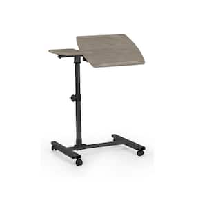 27.5 in. Grey Rectangular Adjustable Height Mobile Reading Table Laptop Desk with Tilting Top