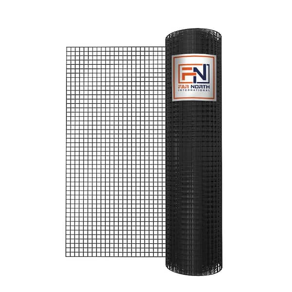 FAR NORTH INTERNATIONAL 2 ft. x 50 ft. 16-Gauge Black PVC Coated Welded Wire with 1 in. x 1 in. Mesh Size