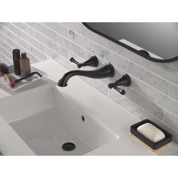 Cassidy 2-Handle Wall Mounted Faucet in Matte Black (Valve not Included)