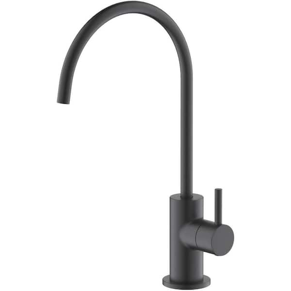 KIBI Circular Single Handle Water Filtration Beverage Faucet in Matte Black