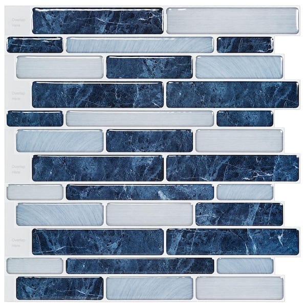 Longking C Stones Midnight Blue 11 6 In, Green Backsplash Tile Home Depot