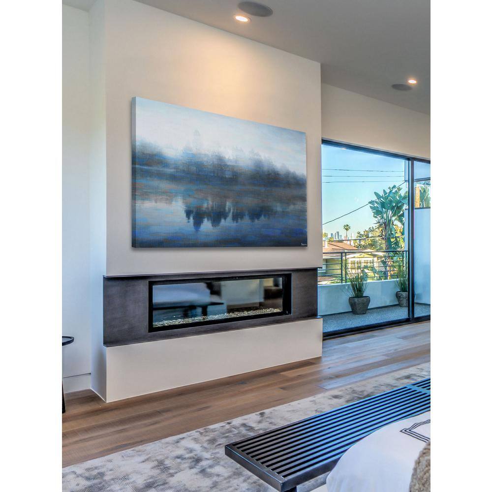 Indigo and Ivory Abstract Landscape Canvas Art 30" x 45"