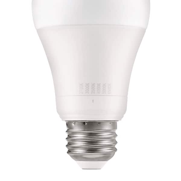 60-Watt Equivalent A19 Dimmable LED Light Bulb with Selectable Color Temperature (4-Pack)