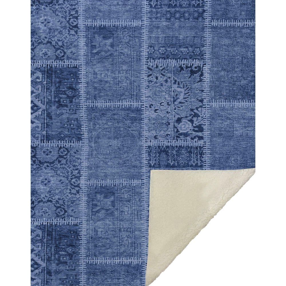 Premium Machine Washable ASB635 Navy 50 in. x 70 in. Sherpa Throw Blanket price history on PriceWatchPro